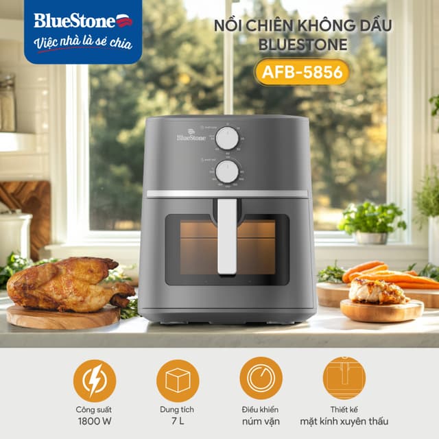 Nồi Chiên Không Dầu BlueStone AFB-5856 - 7 LÍT -1800W - BH 2 năm - Ảnh 6