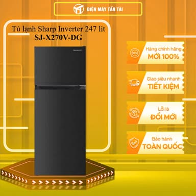 So sánh giá SJ-X270V-DG - Tủ lạnh Sharp Inverter 247 lít SJ-X270V-DG - BẢO HÀNH CHÍNH HÃNG - MIỄN PHÍ GIAO HCM rẻ nhất?