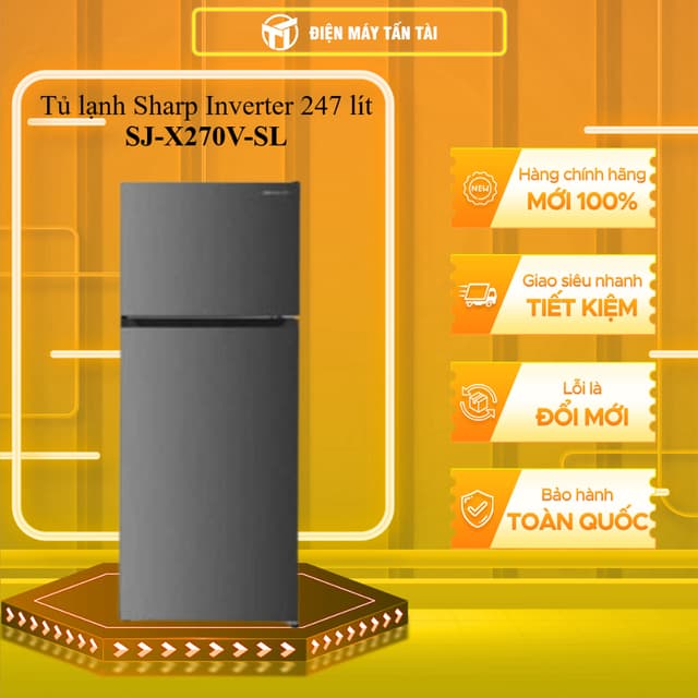 SJ-X270V-SL Tủ lạnh Sharp Inverter 247 lít  SJ-X270V-SL - GIAO TOÀN QUỐC - Ảnh 9