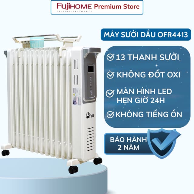 Máy sưởi dầu nhập khẩu FujiE OFR4413 Máy sưởi ấm 13 thanh sưởi -Tự ngắt khi đủ nhiệt - BH 24 tháng - Ảnh 7