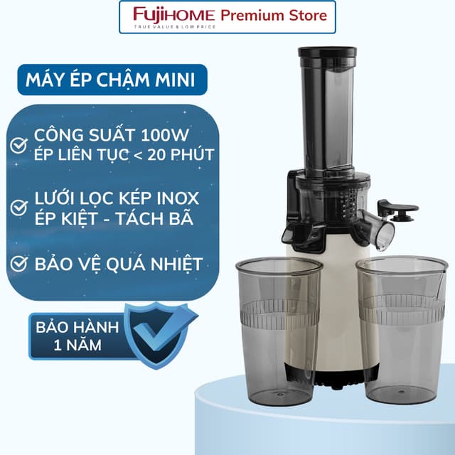 Máy Ép Chậm Mini Fujihome SJ06 – Nhỏ Gọn, Ép Kiệt, Giữ Dưỡng Chất, Vận Hành Êm Ái - BH 12 Tháng - Ảnh 7