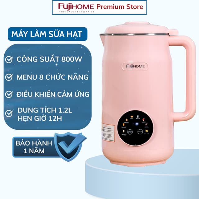 Máy Làm Sữa Hạt Đa Năng Fujihome SM826 – Xay Nấu 8 Chức Năng, Cảm Ứng 3D, Cối 1.2L Cao Cấp - Ảnh 3