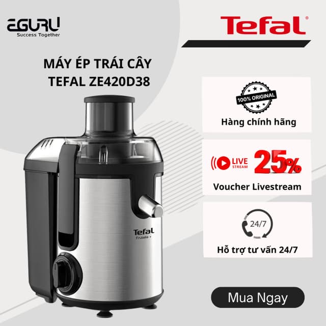 Máy ép trái cây Tefal ZE420D38 công suất 400W - Hàng chính hãng, bảo hành 24 tháng [HOẢ TỐC] - Ảnh 8