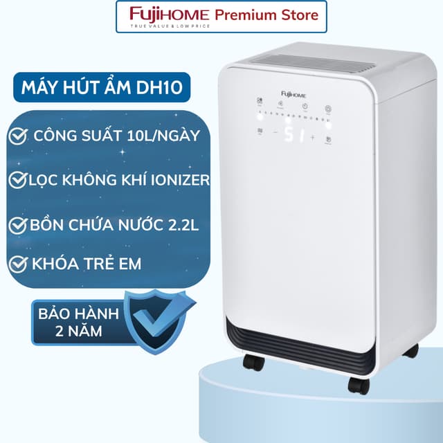 Máy Hút Ẩm Dân Dụng Fujihome DH10 – Gọn Nhẹ, Mạnh Mẽ, Lọc Không Khí Chuẩn Ion 💨 - BH 24 tháng - Ảnh 12