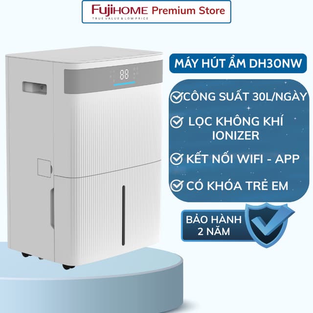 Máy Hút Ẩm Dân Dụng Fujihome DH30NW 30L/Ngày –Kiểm Soát Ẩm Mốc Hiệu Quả, Kết Nối WiFi Thông Minh 📱🌬️ - Ảnh 8