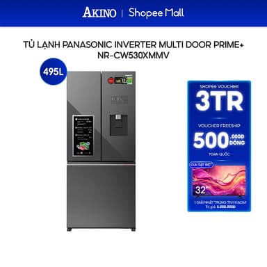 So sánh giá Tủ lạnh Panasonic Inverter 495 lít Multi Door PRIME+ Edition NR-CW530XMMV - Hàng Chình Hãng rẻ nhất?