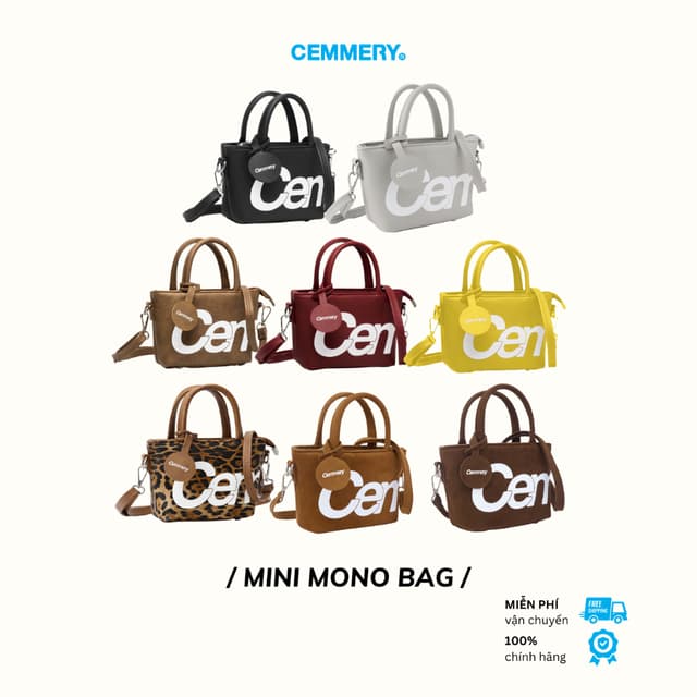 Túi Đeo Chéo Mono Cemmery Local Brand Size Mini Đựng Vừa Điện Thoại Da PVC 8 Màu - Ảnh 4