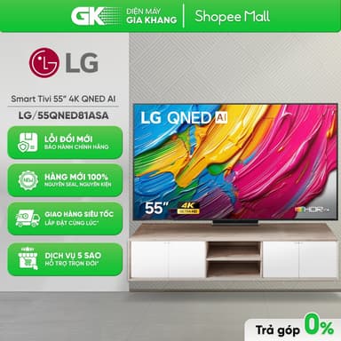 So sánh giá 55QNED81ASA - Smart Tivi LG QNED AI 4K 55 Inch 55QNED81ASA [Freeship HCM] rẻ nhất?