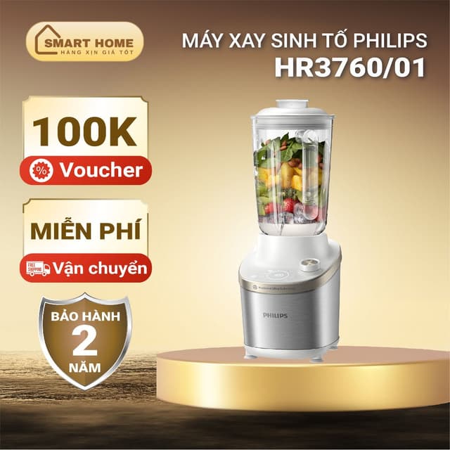 Máy xay sinh tố Philips HR3760/01 ProBlend Ultra Xay tốc độ cao, công suất 1500W , bảo hành 2 năm - Ảnh 8