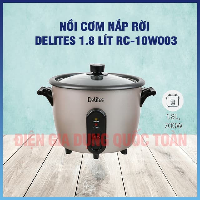Nồi cơm nắp rời Delites 1.8 lít RC-10W003 Mới 100% - Ảnh 4
