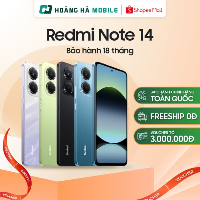 (Livestream độc quyền) Điện thoại Xiaomi Redmi Note 14 6GB/128GB 4G / 8GB/256GB 5G- (Nguyên Seal Chưa Active) - Ảnh 4