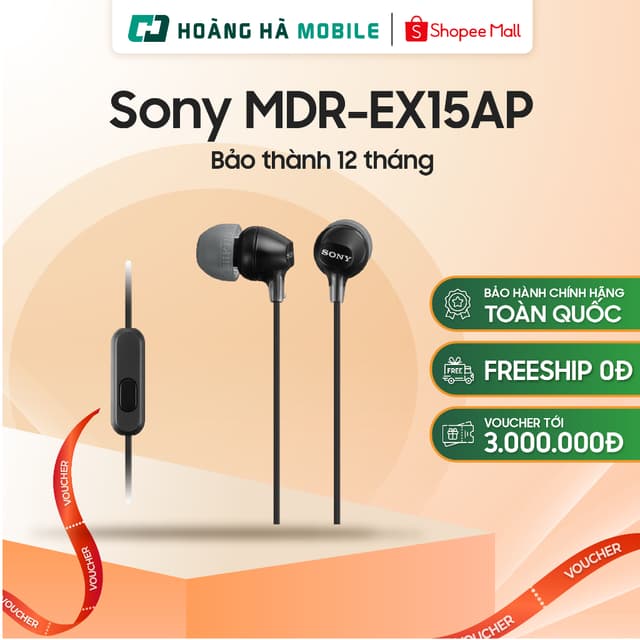 Tai nghe có dây Sony MDR-EX15AP - Chính hãng - Ảnh 2