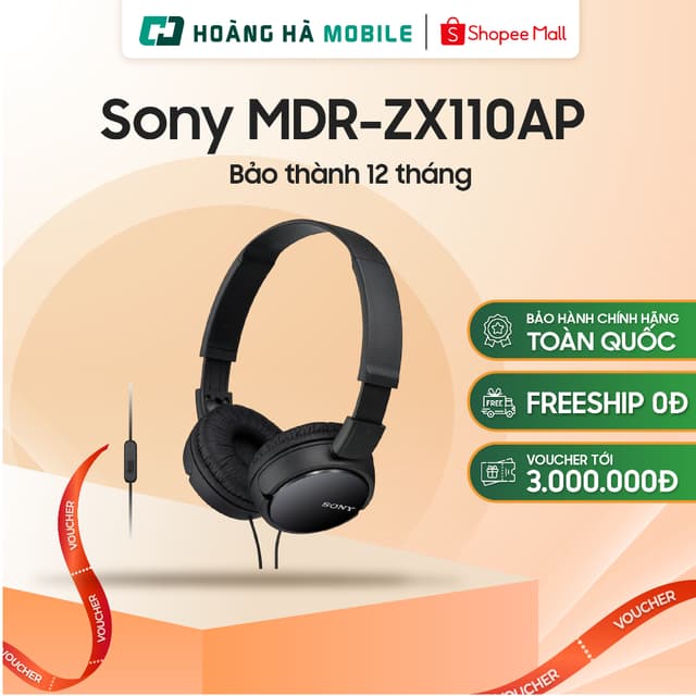 Tai nghe chụp tai Sony MDR-ZX110AP - Chính hãng - Ảnh 3