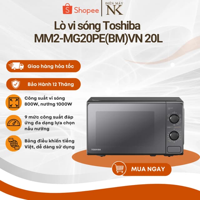 Lò vi sóng có nướng Toshiba MM2-MG20PE(BM)VN - Dung tích 20 lít - Bảo Hành 12 Tháng - Ảnh 8