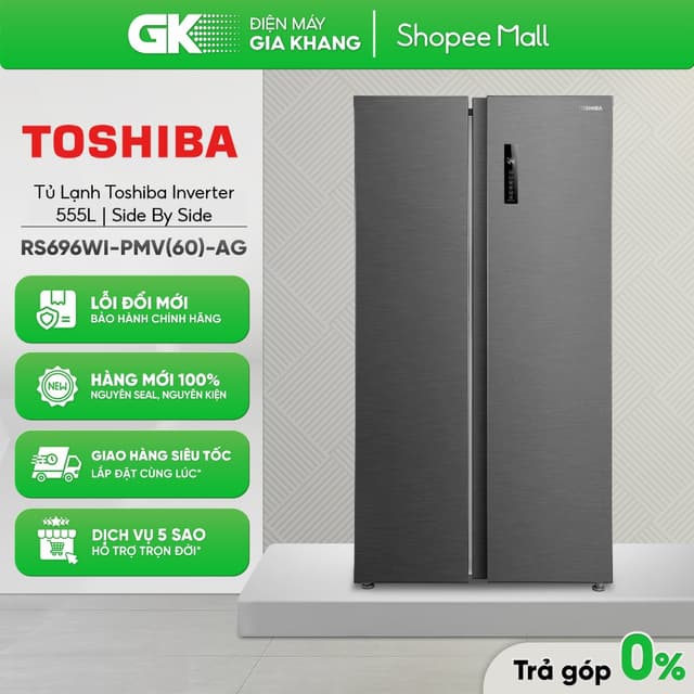 GR-RS696WI-PMV(60)-AG - Tủ Lạnh Toshiba Inverter 555 Lít Side By Side [Freeship HCM] - Ảnh 5
