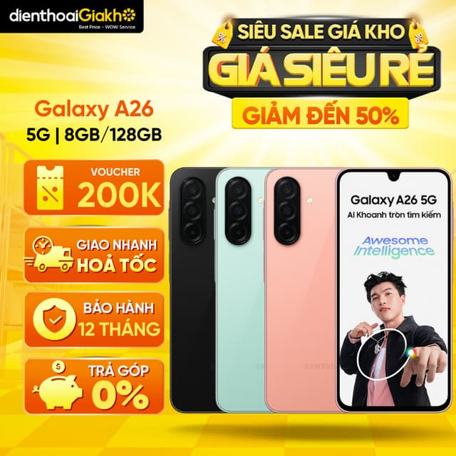 Điện Thoại Samsung Galaxy A26 5G (8GB/128GB) - Màn Hình 6.5” HD+, 5G Tốc Độ Cao, Pin 5000mAh | Bảo Hành 12 Tháng - Ảnh 9