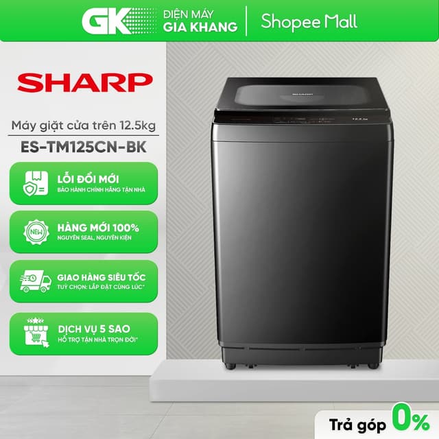 Máy giặt Sharp 12.5 kg ES-TM125CN-BK Đen | ES-TM125CN-MR Xám [Freeship HCM] - Ảnh 10