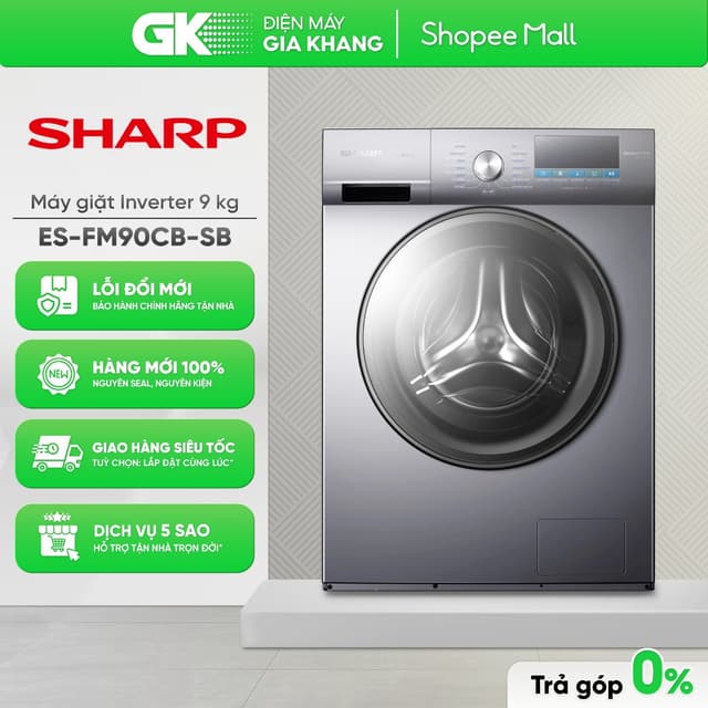 Máy giặt Sharp Inverter 9 kg ES-FM90CB-SB | 11 kg ES-FM110CB-SB [Freeship HCM] - Ảnh 10