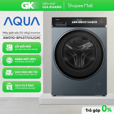 So sánh giá Máy giặt sấy Aqua Inverter 10/6 kg AWD10-BP4377U1L(GN) | 12/7 kg AWD12-BD4377U1L(GN) [Freeship HCM] rẻ nhất?