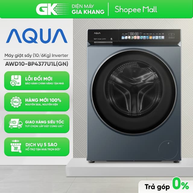 Máy giặt sấy Aqua Inverter 10/6 kg AWD10-BP4377U1L(GN) | 12/7 kg AWD12-BD4377U1L(GN) [Freeship HCM] - Ảnh 11