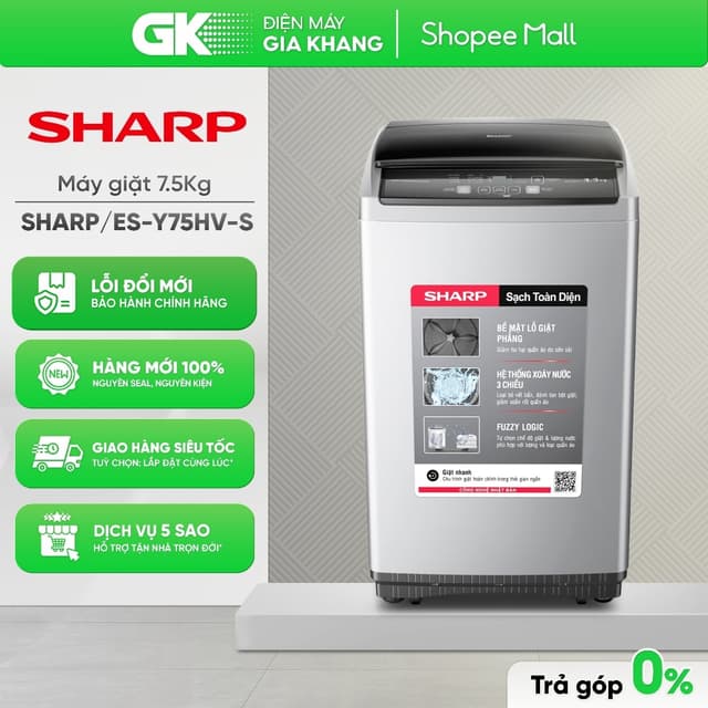 ES-Y75HV-S - Máy Giặt Sharp 7.5 Kg ES-Y75HV-S [Toàn Quốc] - Ảnh 2