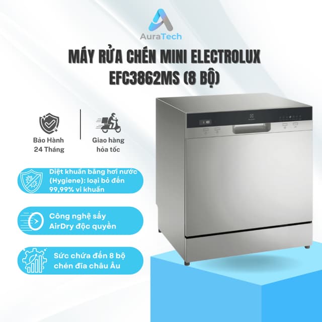Máy Rửa Chén Mini Electrolux 8 bộ EFC3862MS - Bảo Hành 24 Tháng - Ảnh 3