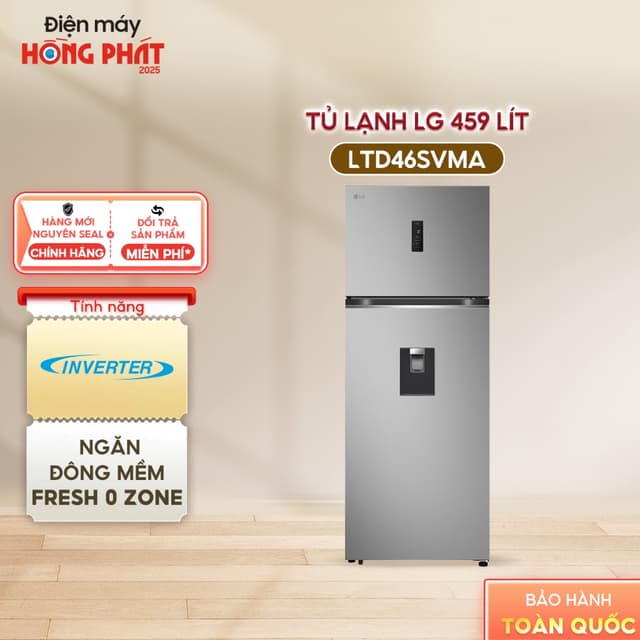 Tủ lạnh LG Inverter 459 lít LTD46SVMA - Ngăn Đá Trên - Lấy Nước Ngoài - Điều Khiển Từ Xa ThinQ - Ảnh 4