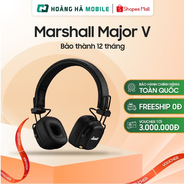 Tai nghe Bluetooth chụp tai Marshall Major V - Chính Hãng ASH - Ảnh 4