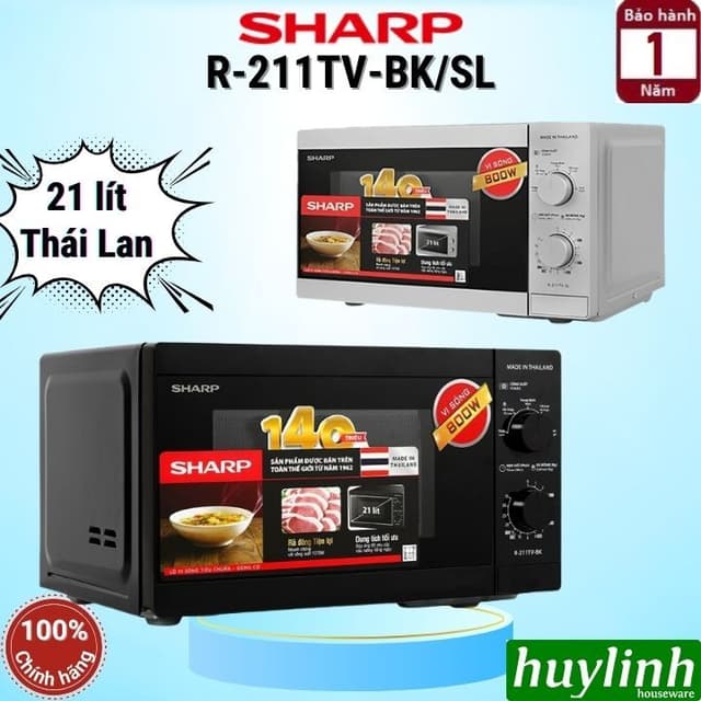 Lò vi sóng cơ 21 lít Sharp R-211TV-BK/SL - 800W - Sản xuất Thái Lan - Ảnh 2