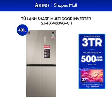 So sánh giá Tủ lạnh Sharp Inverter 401 lít Multi Door SJ-FXP480VG-CH - Hàng Chính Hãng rẻ nhất?