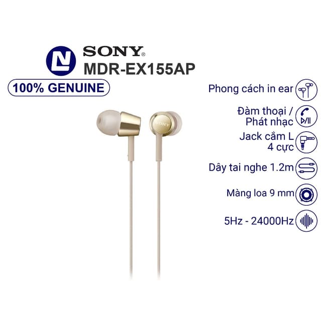 NEW Full box - Sony MDR-EX155AP Tai nghe nhét tai có dây- micro - Ảnh 9