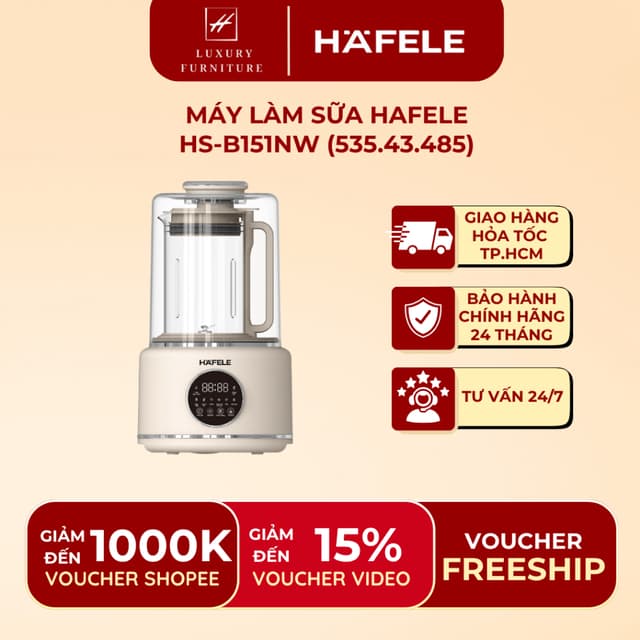 [Giao hỏa tốc HCM] Máy làm sữa hạt Hafele HS-B151NW - 535.43.485 - Ảnh 3