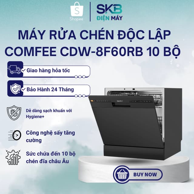[Miễn Phí Lắp Đặt] Máy rửa chén độc lập Comfee CDW-8F60RB - Bảo Hành Chính Hãng 24 tháng - Ảnh 3