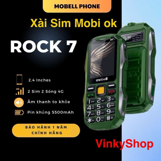 Điện Thoại 4G Mobell Rock 7 Xài Sim Mobi ok, Pin Trâu Chống Va Đập - Bảo hành 12 tháng - Ảnh 6