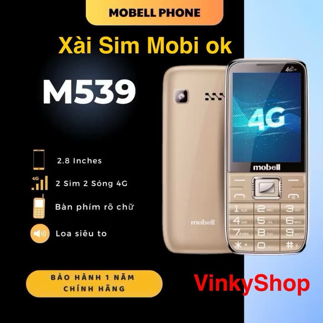 Điện thoại 4G Mobell M539 4G xài sim Mobi ok, có chức năng Ghi âm cuộc gọi - Bảo hành 12 tháng - Ảnh 5