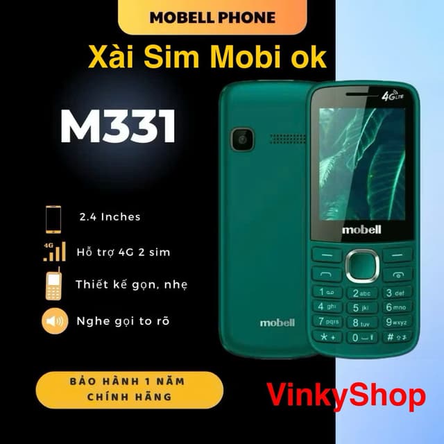 Điện Thoại 4G Mobell M331 4G Xài sim Mobi ok, có chức năng ghi âm cuộc gọi - Hàng chính hãng - Ảnh 4