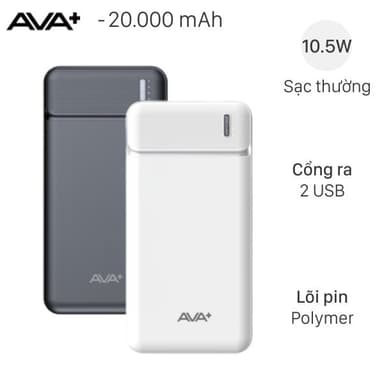 So sánh giá [SHIP HỎA TỐC] Pin sạc dự phòng Polymer 20000mAh 10.5W AVA+ Q7 Chính Hãng Bảo Hành 12 Tháng rẻ nhất?