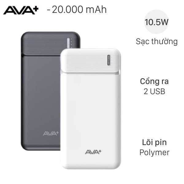 [SHIP HỎA TỐC] Pin sạc dự phòng Polymer 20000mAh 10.5W AVA+ Q7 Chính Hãng Bảo Hành 12 Tháng - Ảnh 10
