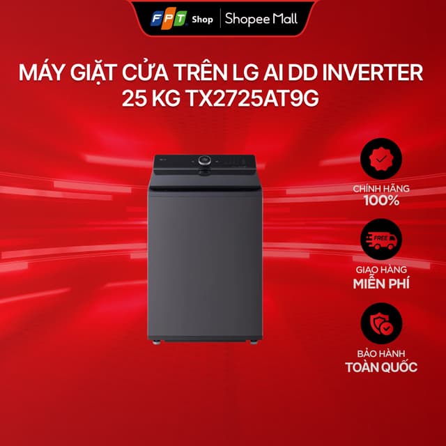 [Chỉ GH tận nơi] Máy giặt cửa trên LG AI DD Inverter 25 kg TX2725AT9G - Ảnh 11