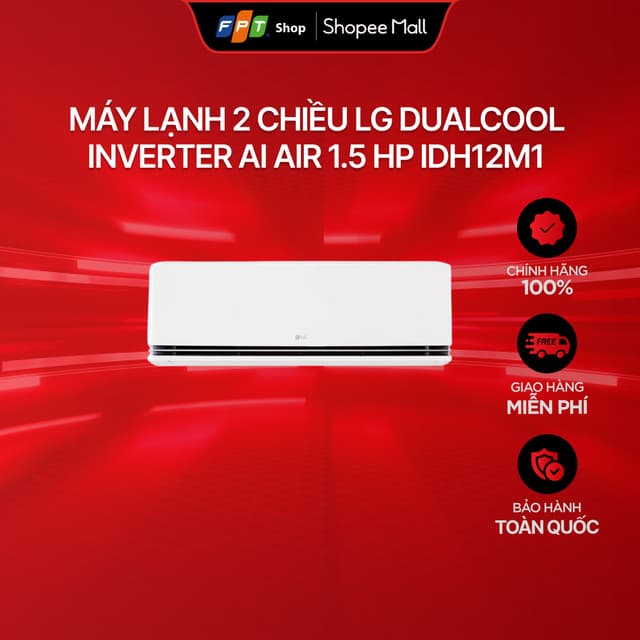 [Chỉ GH tận nơi] Máy lạnh 2 chiều LG DUALCOOL Inverter AI Air 1.5 HP IDH12M1 - Ảnh 9