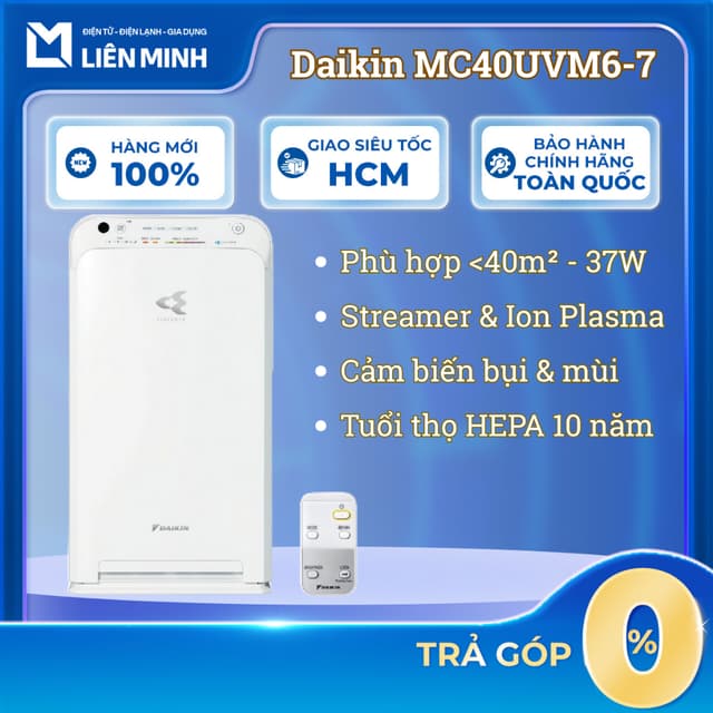 MC40UVM6-7 23W | MC55UVM6-7 37W - Máy Lọc Không Khí DAIKIN - Lọc Bụi Mịn, Khủ Mùi Hiệu quả [Giao Toàn Quốc] - Ảnh 2