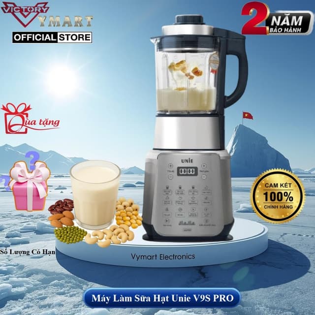 Máy Làm Sữa Hạt Đa Năng Unie V9S PRO Phiên Bản Cải Tiến Mới 2024, 1800W, 1.75L, Bảo Hành 24 Tháng - Ảnh 2