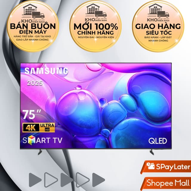 Smart Tivi Samsung QLED 75 inch QA75Q6FA – 4K UHD, Dolby Atmos, Quantum HDR, Tizen OS - Ảnh 1