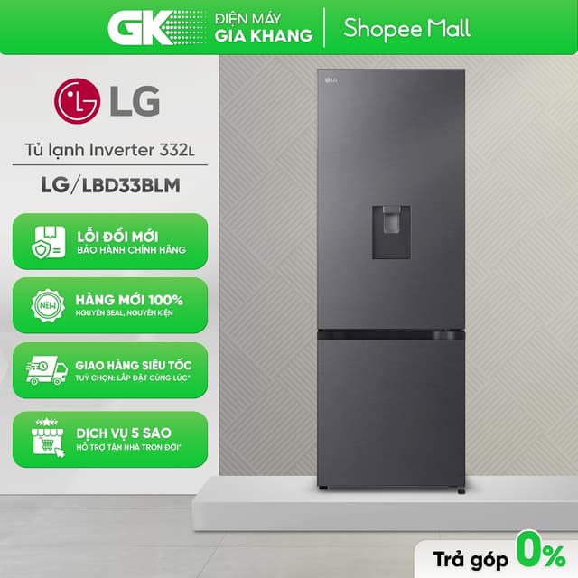 LBD33BLM | LBB33BLM | LBD33BLMA - Tủ Lạnh LG Inverter 332 Lít [Freeship HCM] - Ảnh 1