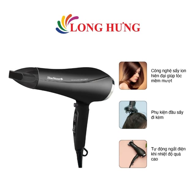 Máy sấy tóc Bluestone HDB-1863 - Hàng chính hãng - Bảo hành 24 tháng - Ảnh 4