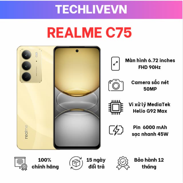 Điện Thoại Realme C75 8GB/256GB - Hàng Chính Hãng - Ảnh 12
