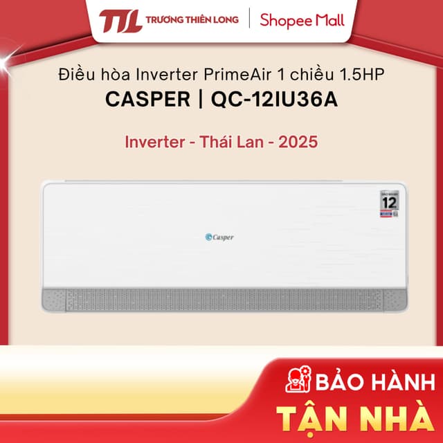 [Shopee - Lắp đặt 0Đ HN HCM]  QC-12IU36A 1.5 HP | QC-09IU36A 1 HP - Máy Lạnh CASPER Inverter - Ảnh 8