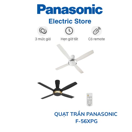 Quạt trần Panasonic 4 cánh F-56XPG , công suất 59W, bảo hành chính hãng tại nhà 12 tháng. - Ảnh 9