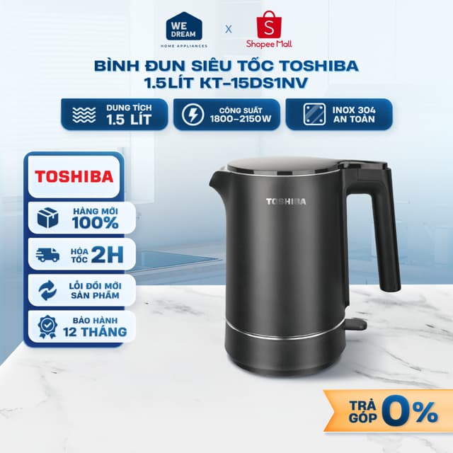 KT-15DS1NV - Bình Đun Siêu Tốc 1.5 Lít Toshiba KT-15DS1NV - Hàng Chính Hãng, Mới 100% - Ảnh 11