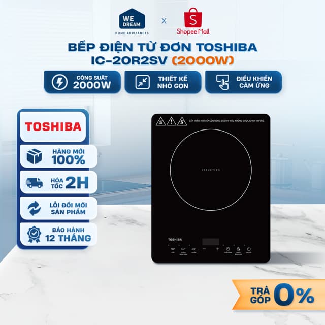 [TẶNG KÈM NỒI] IC-20R2SV - Bếp Điện Từ Đơn Toshiba IC-20R2SV 2000W - Hàng Chính Hãng, Mới 100% - Ảnh 8